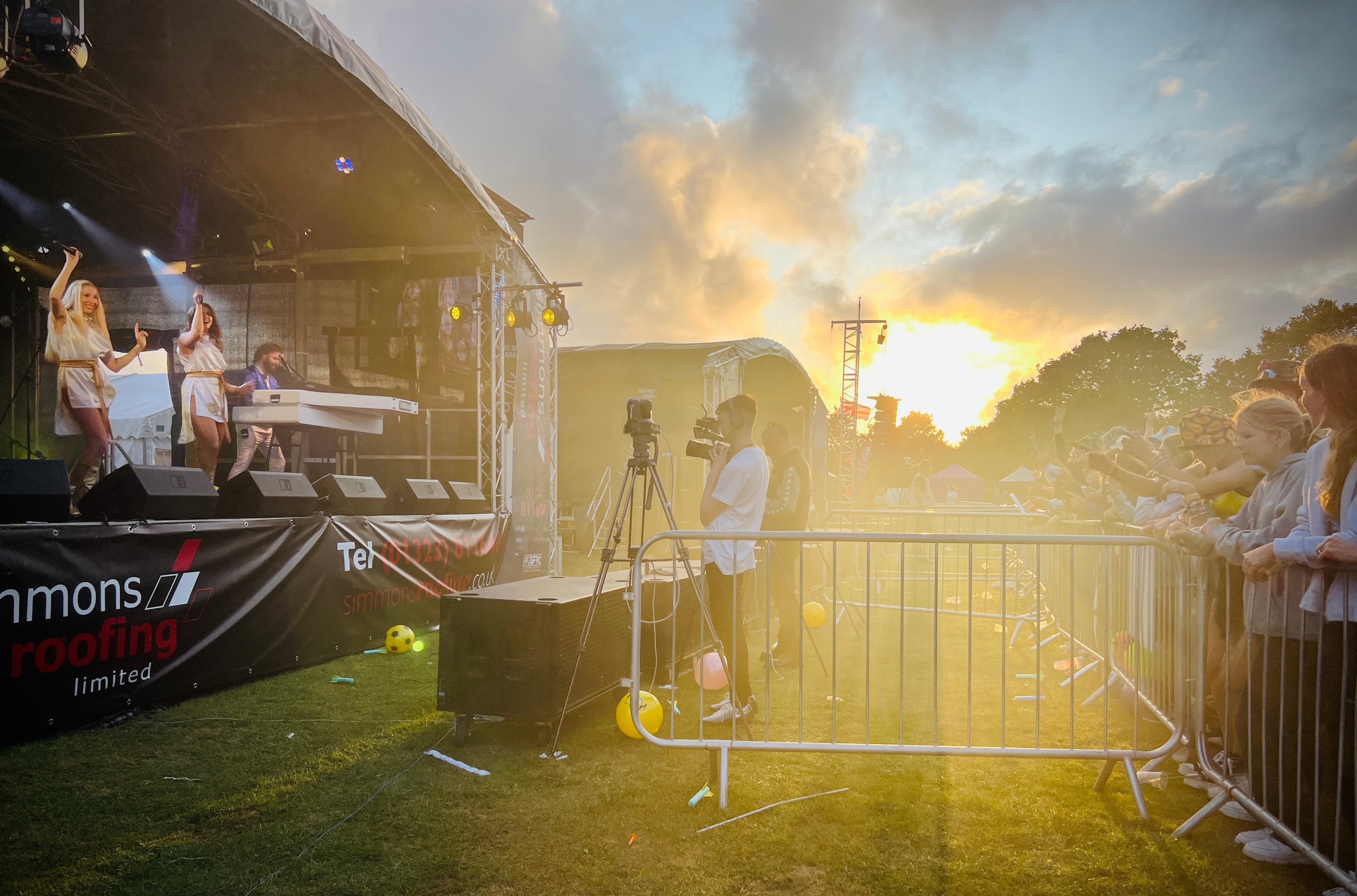 Chiddfest main stage at sunset